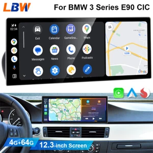 Android Car GPS 12.3 inch Ultra-thin Screen Radio Navi For BMW 3 Series E90 CIC - Picture 1 of 19