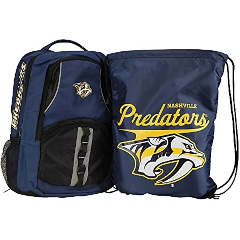 NHL Captain Backpack & Keeper Cinch Bag Bundle (Nashville Predators) Cover