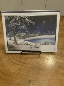 NEU Weihnachtskarte Stille Nacht Kirche (mit Umschlag) - Bild 1 von 4