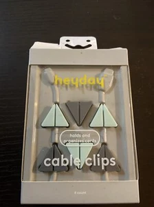 Heyday Triangle Clip Cable Management 6pk -- Mint & Cool Gray Unopened Package - Picture 1 of 5