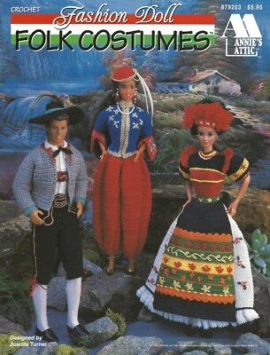 Fashion Doll Folk Costumes Crochet Algerian Korean Bride Hungarian Festival NEW - Image 1 of 2