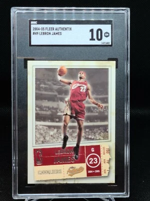 2004-05 Fleer Authentix Lebron James #49 2nd Year SGC 10 Gem Mint - Image 1 of 2
