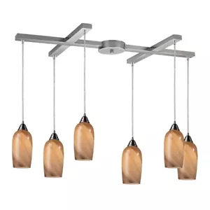 Elk Lighting 6 Light "H" Pendant in Satin Nickel 31137/6 New - Picture 1 of 3