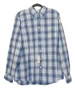 Brooks Brothers Men’s Button Up Shirt Blue Plaid Cotton Milano Fit XL NWT - Picture 1 of 5