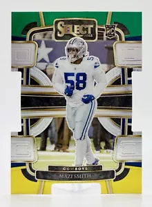 2023 Select Concourse Green & Yellow Prizm Die-Cut #27 Mazi Smith RC Cowboys - Foto 1 di 2