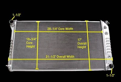 RADIADOR DE ALUMÍNIO 3 FILEIRAS FIT CHEVY CHEVELLE 1968-72 MUITOS GM 28"W CORE CC161 - Imagem 1 de 4