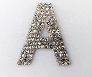 Selbstklebender Buchstabe /A/ Glitzer Patches 1,5"Zoll 3,8cm Spitzboden Chaton - Picture 1 of 3