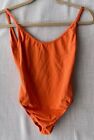 Vintage Georgio Armani Collection Bodysuit Neon Orange 42 / 8 Low Back Leotard