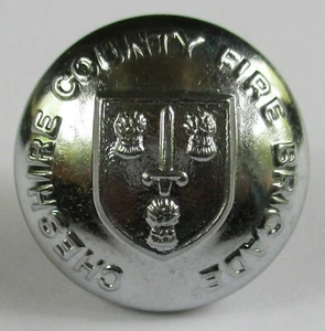British:"CHESHIRE COUNTY FIRE BRIGADE BUTTON" (Large, 23mm, 1950s-1960s Period) - Picture 1 of 3