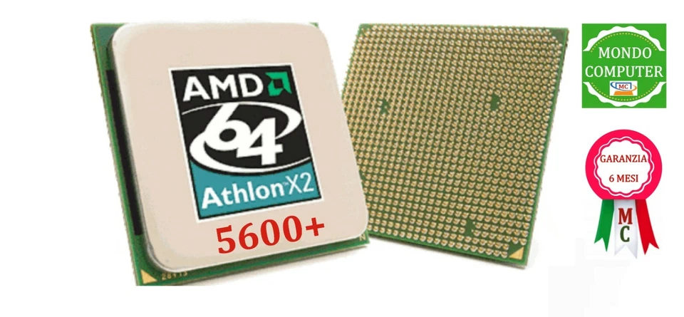 PROCESSORE SOCKET AM2 /+  AMD ATHLON DUAL CORE 64 X 2  5600+ _ 2,90 GHZ - Immagine 1 di 1