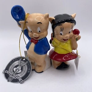 Rare NIB WESTLAND LOONEY TUNES PORKY PIG AND PETUNIA SALT AND PEPPER SHAKERS - Picture 1 of 11