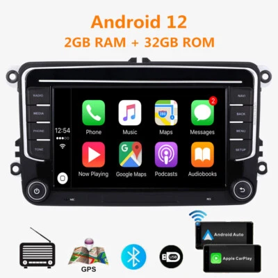  Stereo for VW Golf Passat Polo Tiguan T5 Android12 Car Radio Sat Nav CarPlay BT - Image 1 of 4