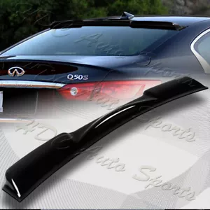For 2014-2021 Infiniti Q50 Black ABS Plastic Rear Window Roof Visor Spoiler Wing - Picture 1 of 6