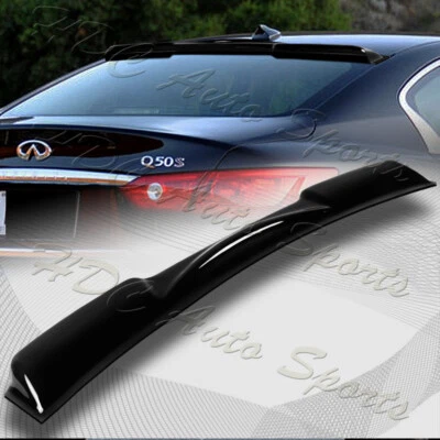 For 2014-2021 Infiniti Q50 Black ABS Plastic Rear Window Roof Visor Spoiler Wing - Image 1 of 4