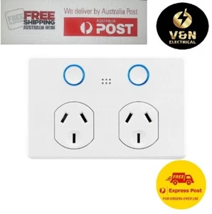 DETA White Gloss Grid Connect Smart Double Touch Power Point - Series 3 - Picture 1 of 3