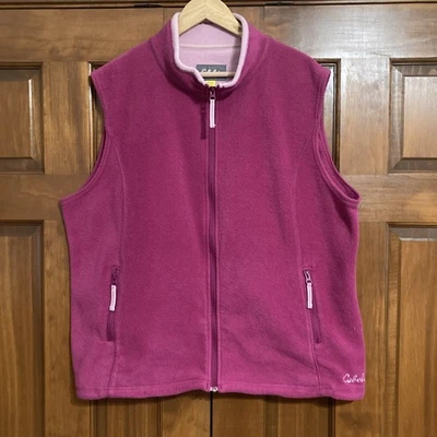 Cabela’s Women’s Size 2XL Pink Polyester Fleece Vest Zip Up Pockets - Image 1 of 4