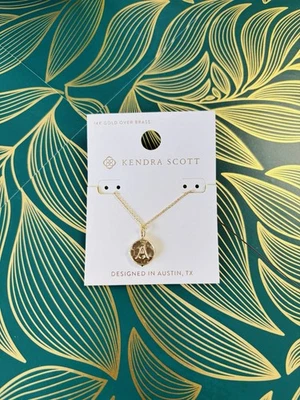 Ожерелье двустороннее латунное позолоченное кулон с буквой «А» Kendra Scott 14 карат - Изображение 1 из 4