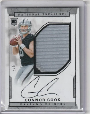 2016 Panini National Treasures Connor Cook auto Patch RC - serial #'d 3/5 - Image 1 of 2