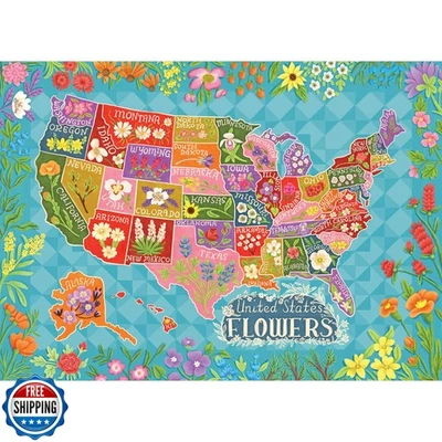 Quebra-cabeça RoseArt - Soft Touch - Mapa de flores - 1000 peças para adultos - Imagem 1 de 4