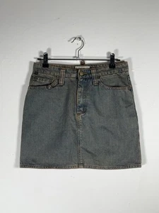Thomas Burberry Vintage Denim Mini Skirt, Size 36, Y2K Mid-Wash, 100% Cotton,NWT - Picture 1 of 10