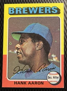 1975 Topps Mini Hank Aaron Brewers #660 Hi-Grade Nice Corners, Good Centering - Picture 1 of 5