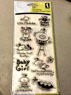 Estampillas transparentes Inkadinkado LITTLE CUPCAKE BABY GIRL 97612 nuevas en paquete Foto 1 de 2