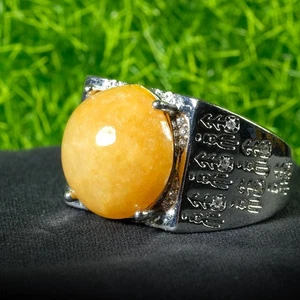 💎 10,15ct ovaler Cabochon natürlicher Jadeit, gelbe Jade - unbehandelt, Burma Edelstein - Bild 1 von 7