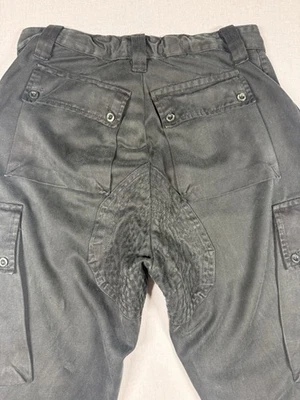 Cargo Pants Men 28x29 Gray Joggers Utility Gusset Quilted Saddle Seat Button Fly - Image 1 of 4