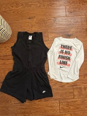 2 Pieces Nike Girl Romper And Long Sleeve Size M-L - Изображение 1 из 4