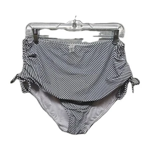 NWOT Womens Swim Bottom Size 18W Black And White Stripes Spandex Blend - Picture 1 of 7