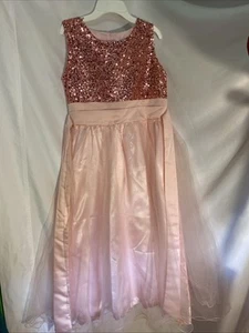 Girls Size Xl Pink Sequined Special Occasion Arshiner Sleeveless Dress - Picture 1 of 15
