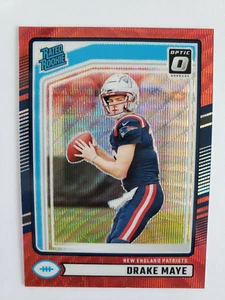 2024 Donruss Football OPTIC PREVIEW RED WAVE PRIZM No. 379 Drake Maye - Patriots - Picture 1 of 2