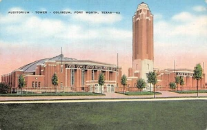 #H 1956    FORT WORTH,  TX.       POSTCARD,  AUDITORIUM & TOWER - Picture 1 of 2