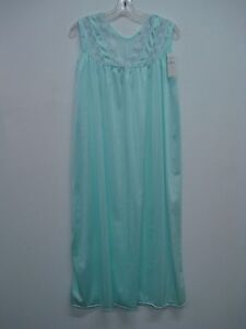 USA Made Nancy King Lingerie Long Gown Size Large Aqua #533Q