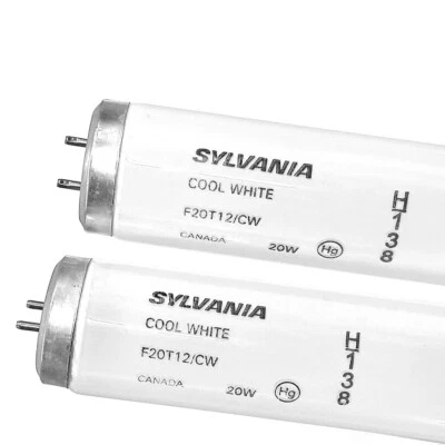 2x Sylvania F20T12/CW 20W 24" T12 Fluorescent Cool White 4200K Light Bulb 22078 - Image 1 of 3