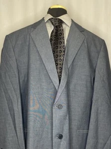 Duke Mens Sport Coat Blazer Suit Jacket 2XL 51L 55" Blue 2 Button Cotton Mint - Picture 1 of 13