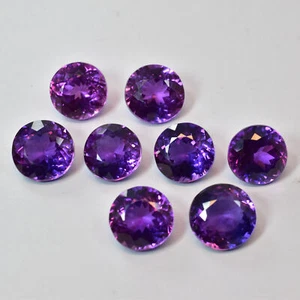 Lotto Tanzanite Viola Naturale Taglio Tondo 80,00 Ct CERTIFICATO 8 Pezzi Gemme Sciolte - Foto 1 di 15