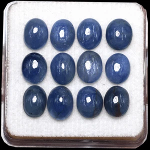 Zafiro azul natural 12 piezas piedras preciosas cabujón ovalado de alta calidad 7,6-8 mm sin tratar - Imagen 1 de 14