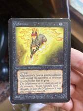 Alpha Nightmare, 1993 MTG, Rare, MP Moderately Played Magic: the Gathering