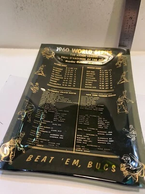 1960 PITTSBURGH PIRATAS SERIE MUNDIAL CAMPEONES PLATO DE VIDRIO CENICERO Manto B3 Foto 1 de 3