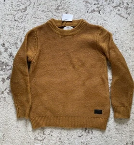 NEW ZARA BOYS MUSTARD YELLOW KNIT CHUNKY SWEATER SIZE 9 - Picture 1 of 4