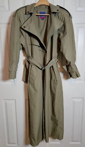Vintage Drizzle Trench Coat  Rain Overcoat Dark Beige SZ 4 - Picture 1 of 8
