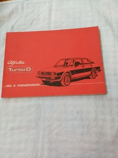 Libretto uso e manutenzione Alfetta Turbo D - Immagine 1 di 1