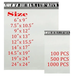 500-1000 PCS 6x9 7.5x10.5 14x17 Poly Mailers Shipping Envelopes Self Sealing Bag - Picture 1 of 10