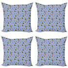 Colorful Pillow cushion set of 4 Camping Tent Guitar
