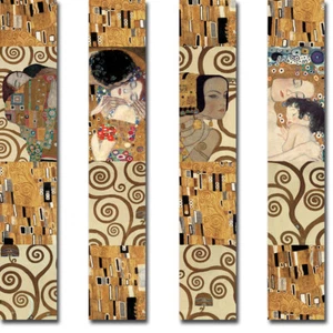 Klimt Panel I thru IV by Gustav Klimt 4-pc Gallery Wrapped Canvas Giclee Art Set - Picture 1 of 1