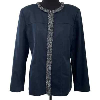 Doncaster Navy Beaded Trim Jacket 10 - Imagem 1 de 4
