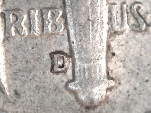 1964 D/D Roosevelt Silver Dime re-punched mintmark ERROR - Picture 1 of 3