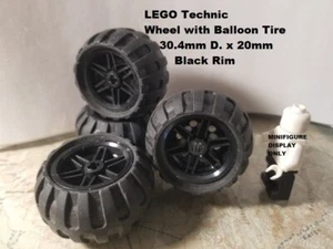 LEGO Technic Large Size Black Rim Wheel with Rubber Tire 30.4mm D. x 20mm - Picture 1 of 1