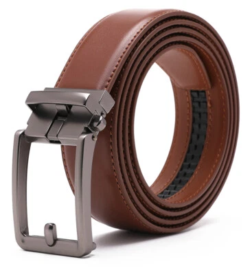 Men's Leather Belts Ratchet Automatic Belt Adjustable 46" - Image 1 of 4